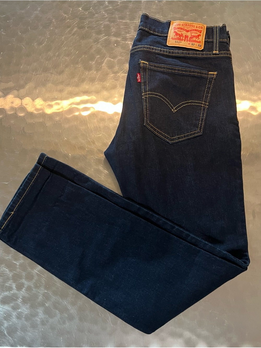 Levi's Men Navy Straight Leg Jeans